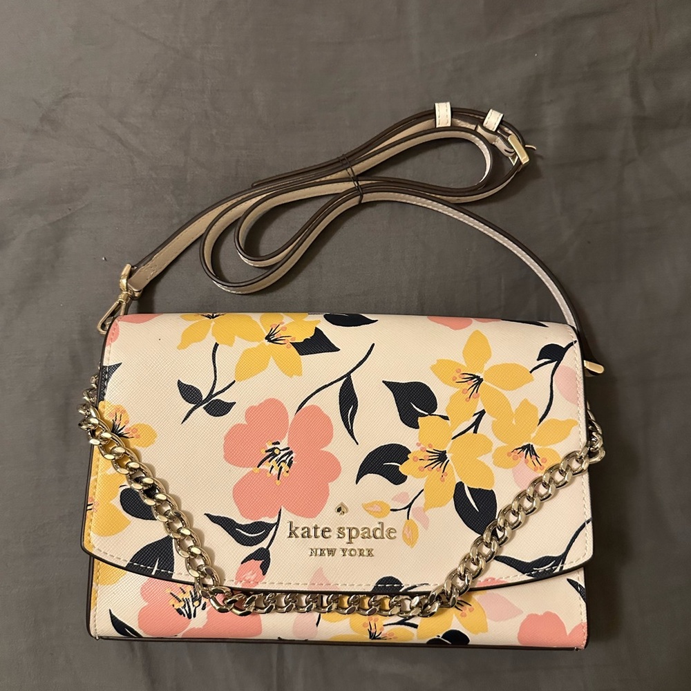 Kate Spade | Carson Lily Blooms Convertible Crossbody | Cream Pink and Yellow